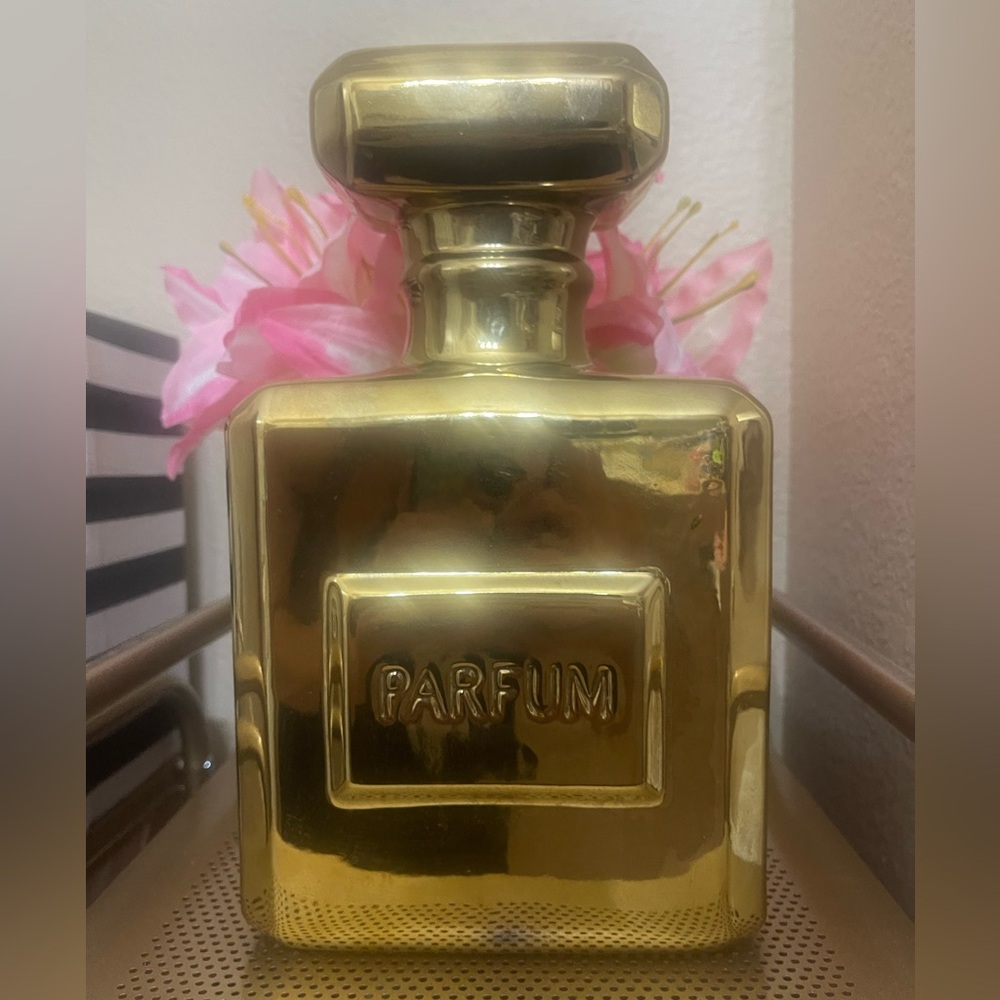 🌟✨Unique Vintage Gold Perfume‎ Home Decor + Piggy pink💛💰💫